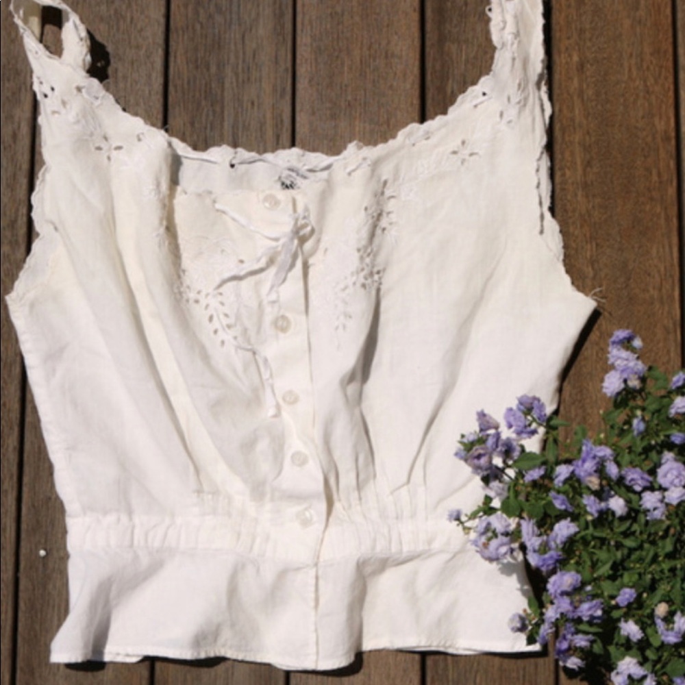 Vintage peasant crop top